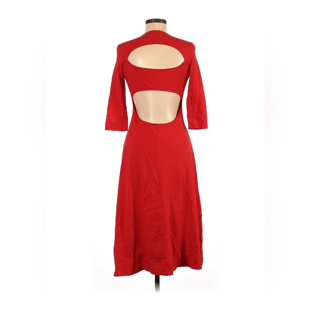 Asos Knee-Length Red Dress with CutOut